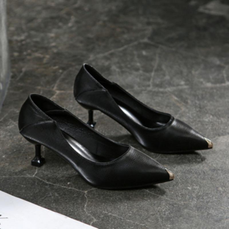 Туфли-шпильки с острым носком и высоким каблуком, с неглубоким носком, модная универсальная женская обувь
