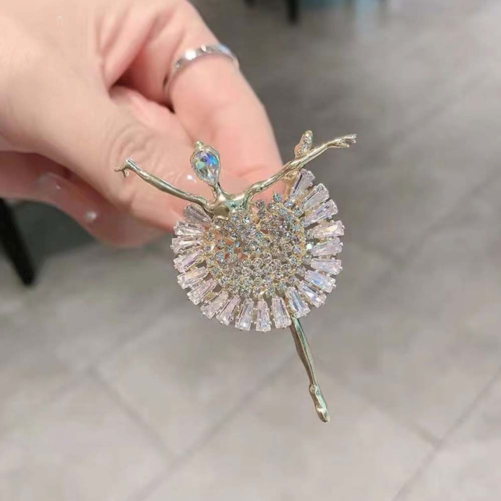Rhinestone Brooch Crystal Girl Gift Korean style Ballerina Pin Women's Brooch Ballet Girl Brooch