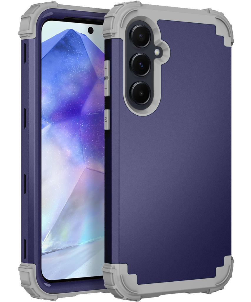 3 в 1 Прочный Ударопрочный Чехол-Броня Для Samsung Galaxy A13 A04S A14 A54 A15 A35 A55 5G Силиконовая Подкладка Пластиковая Крышка Телефона