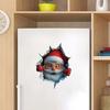 Santa Cracked Wall Decal Christmas Self-Adhesive Static Clings PVC Stickers for Car Window Room Wall Decor