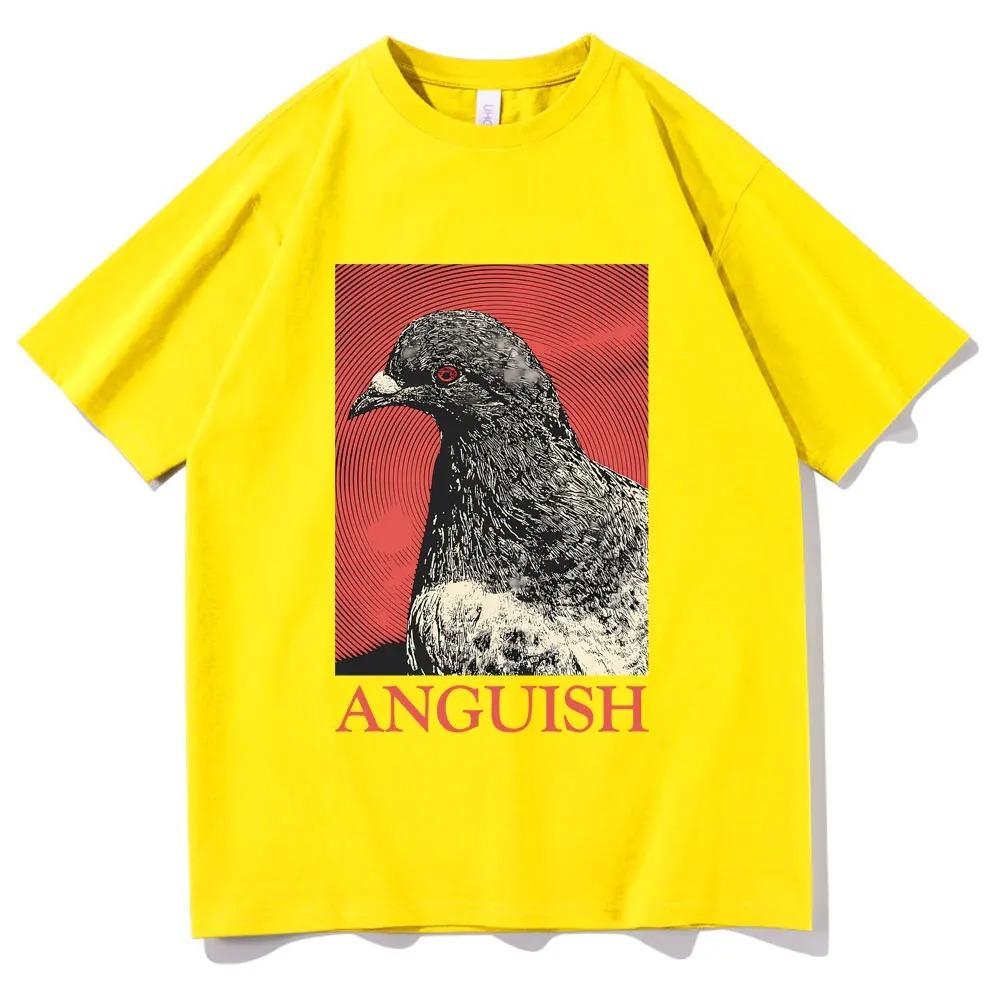 Anguish T-shirt Cute Funny Meme Pigeon Print T Shirts Summer Men Women Casual Oversized Short Sleeve Tshirt Male Vintage Tees