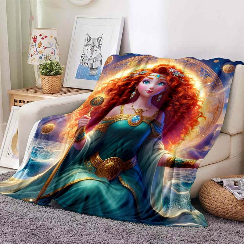 Various Styles and Sizes Cartoon Princess Brave Printed Blanket Bedroom Living Room Sofa Study Kids Room Decor Blanket Potdemiel