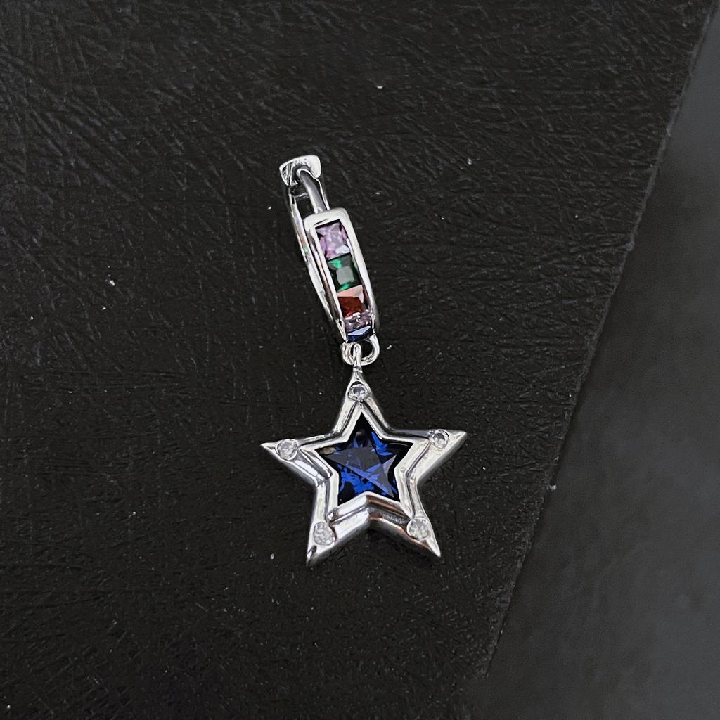 ANENJERY Асимметричные серьги-кольца с радужным цирконием и звездным сердцем, женские аксессуары по индивидуальному дизайну, аксессуары для пожилых людей aretes brincos