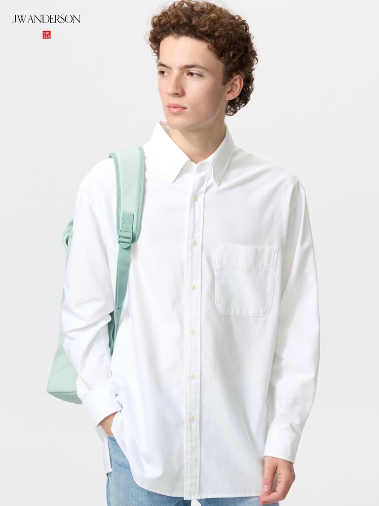 Uniqlo Рубашка Oxford Oversize с длинным рукавом 