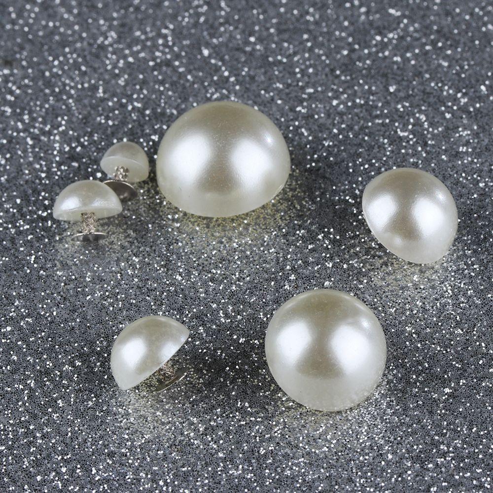 30/50pcs Pants DIY Garment Decoration Cloth Button Half Round Pearl Rivets Scrapbooking