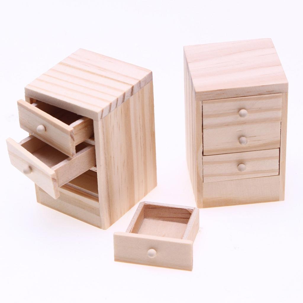 Прочная миниатюрная тумбочка для кукольных домиков 1:12, реалистичная мебель и игровой набор, повседневное использование, портативный аксессуар