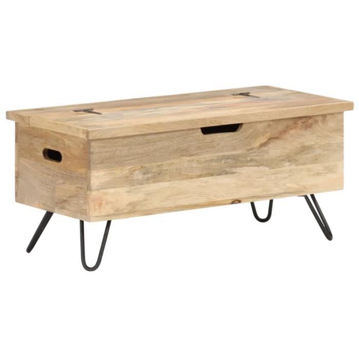 VidaXL Coffre 90x40x45 cm Bois solide de manguier