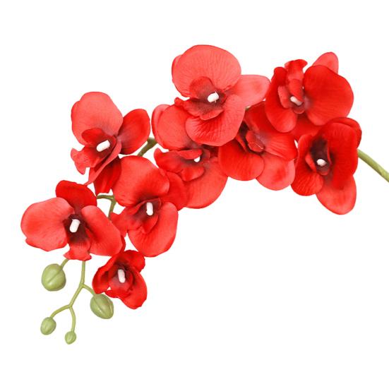 Искусственные цветы орхидеи на длинных стеблях, реалистичные орхидеи фаленопсис, не требующие ухода, бархатные лепестки, искусственный цветок, домашний декор