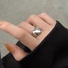 Korean Style Geometric Open Ring Jewelry Accessories Wide Finger Buckle Cute Metal Heart Ring  Gift