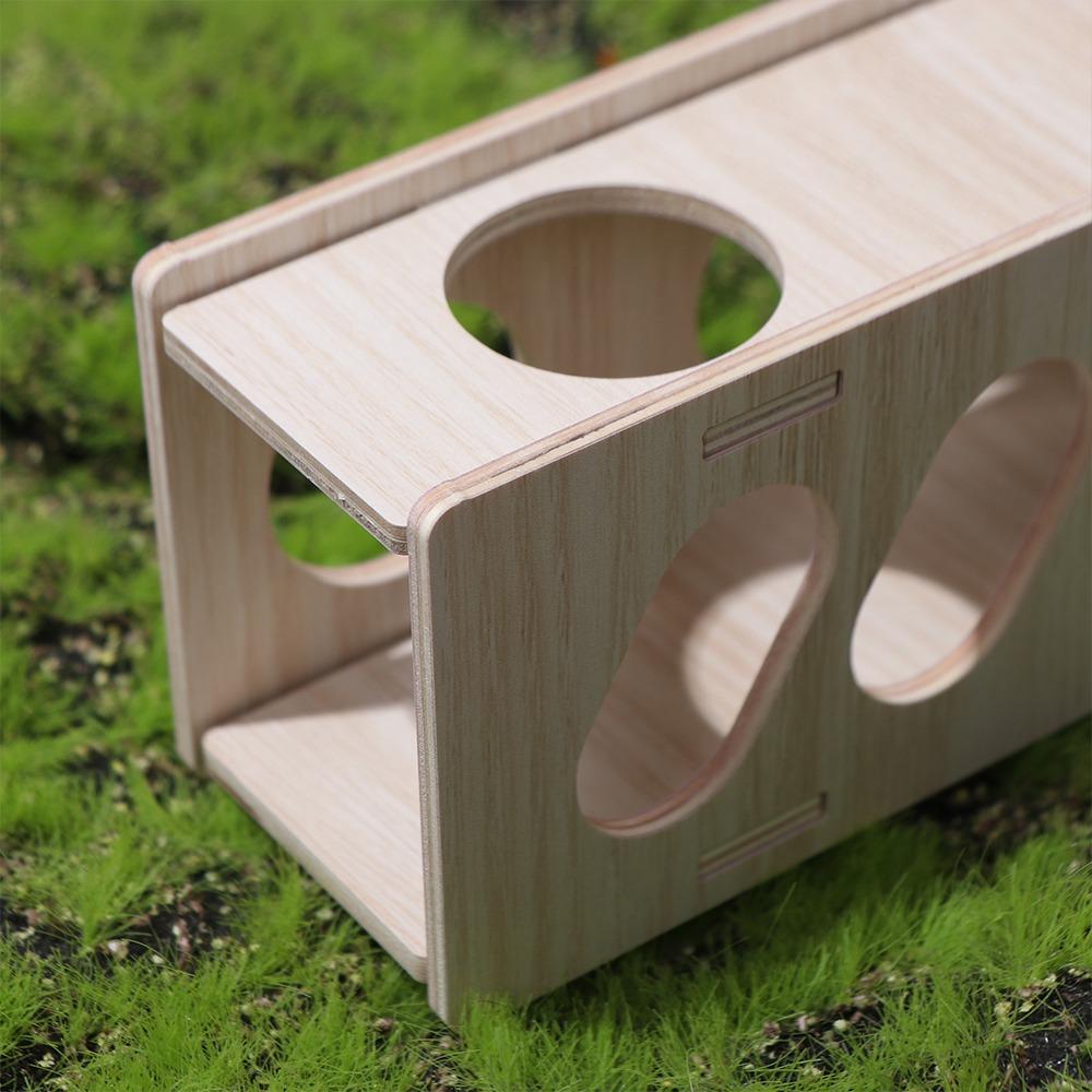 Natural Hamster Wooden Tunnel Exploring Hideout Small Animals Toy Secret Peep Shed Sugar Gliders