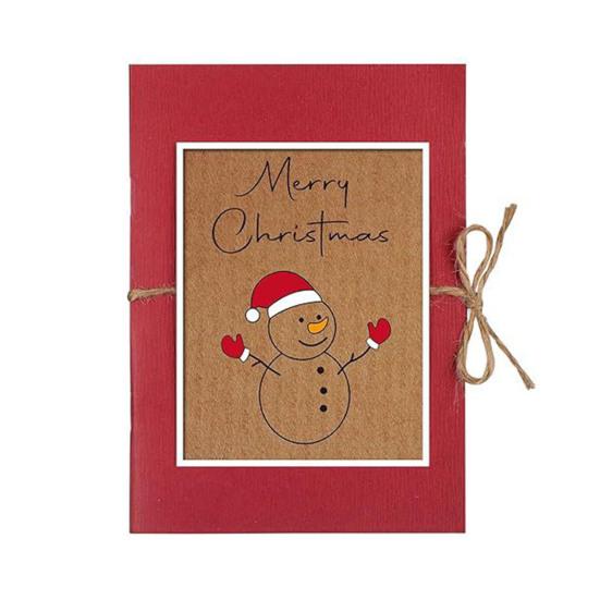 Christmas Gift Card Holder 5 Slots Postcard Card Sleeve Christmas Tree/Snowman Money Holder Envelope Booklet for Xmas Party Supplies