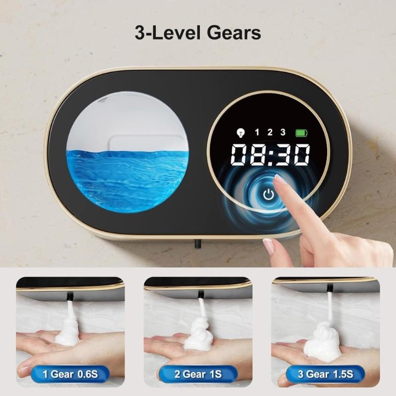 Automatic Soap Dispenser Touchless Foaming Hand Cleaner Wall Mount Rechargeable Device Perfect for Bathroom and Kitchen