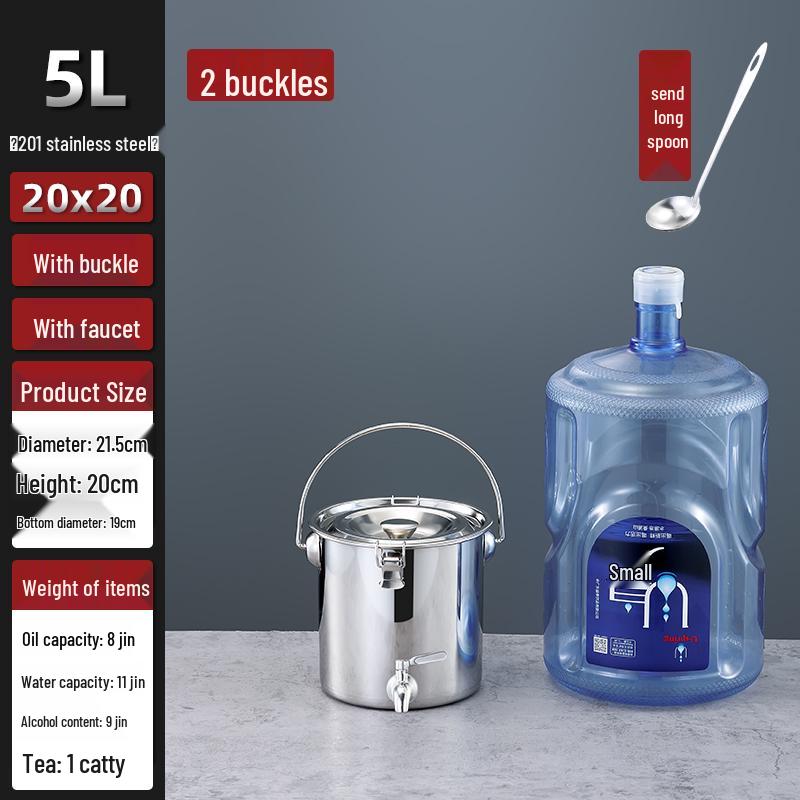 Extra Thick Stainless Steel Multi-Purpose Bucket with Faucet and Buckle