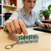 4 Keys Finger Keyboard Keycap Key Button Fidget Keychain Crystal Clicker Sensory Toy Stress Relief Clicker Toy With Led Lights