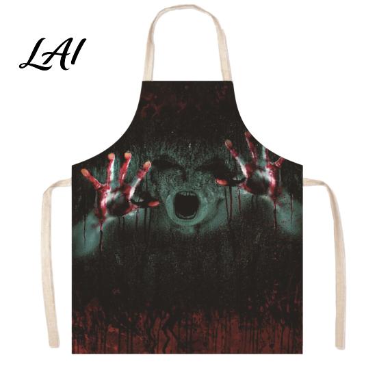 Spooky Kitchen Decor Halloween Butcher Apron with Realistic Blood Stain Washable Protective Work Apron Cosplay Devil Outfit Horror Costume Prop for