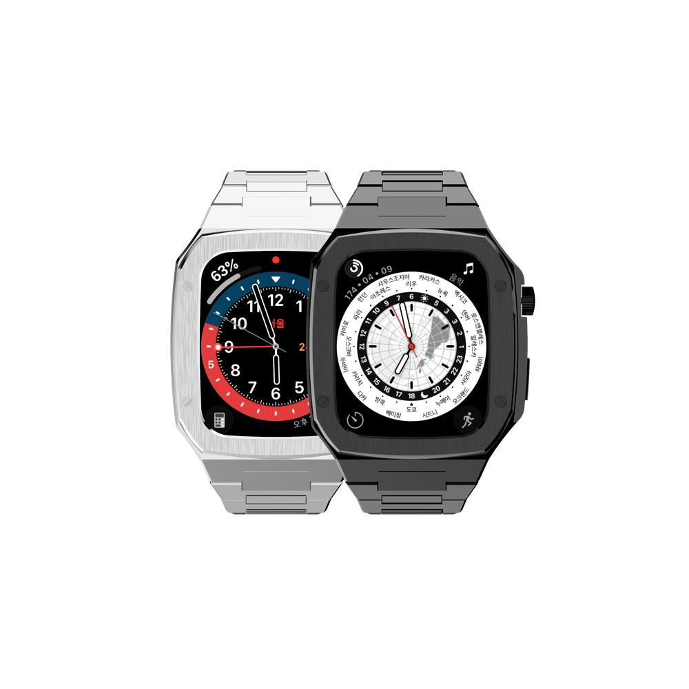 Haendihaendeu Полностью закрывающий корпус из нержавеющей стали для Apple Watch Для Apple Watch Поколения 4 / 5 / 6 / 7 / 8 / 9 / 10 / Se Металлический корпус для наручных часов 44 мм, 45 мм, 46 мм