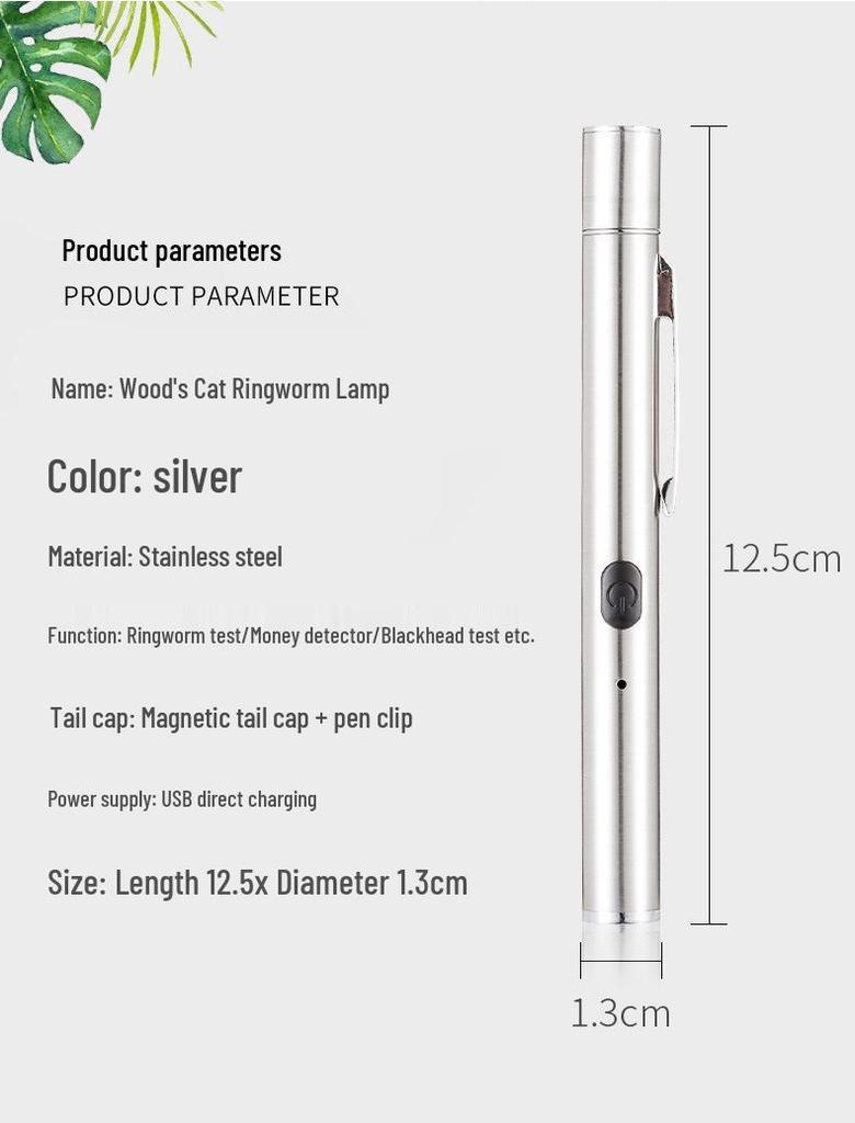 365UV Blacklight Cat Ringworm & Urine Detector - Ultraviolet Wood's Lamp for Fluorescent Detection