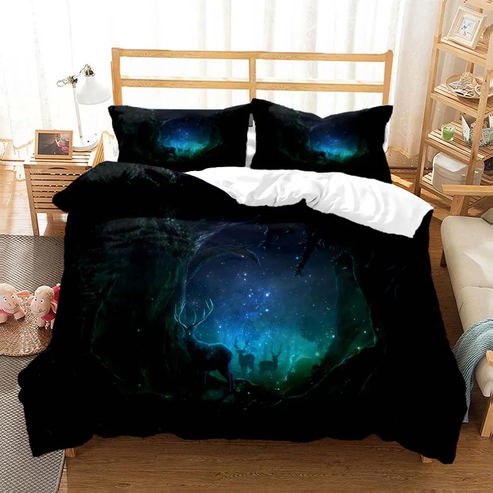 Milu Deer 3D Print Bedding Set Cozy Duvet Cover King Queen Twin Single Size Birthday Gift Boy Kid Bedroom Decoration