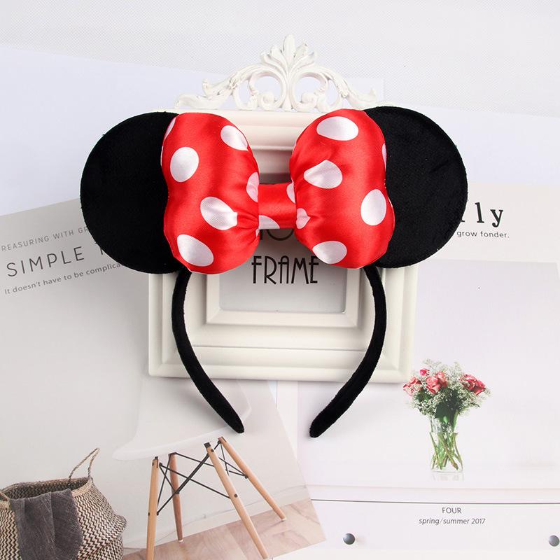 Mouse Ears Headband Cute Bow Decorated Party Headwear for Kids and Adults