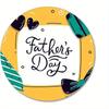 2d flat 20*20cm, "Happy Father'S Day" Vintage Round wooden Sign Door Signs Exterior Home Cave Garage, for Home, Kitchen, Garden, Bedroom, Bar Decor.