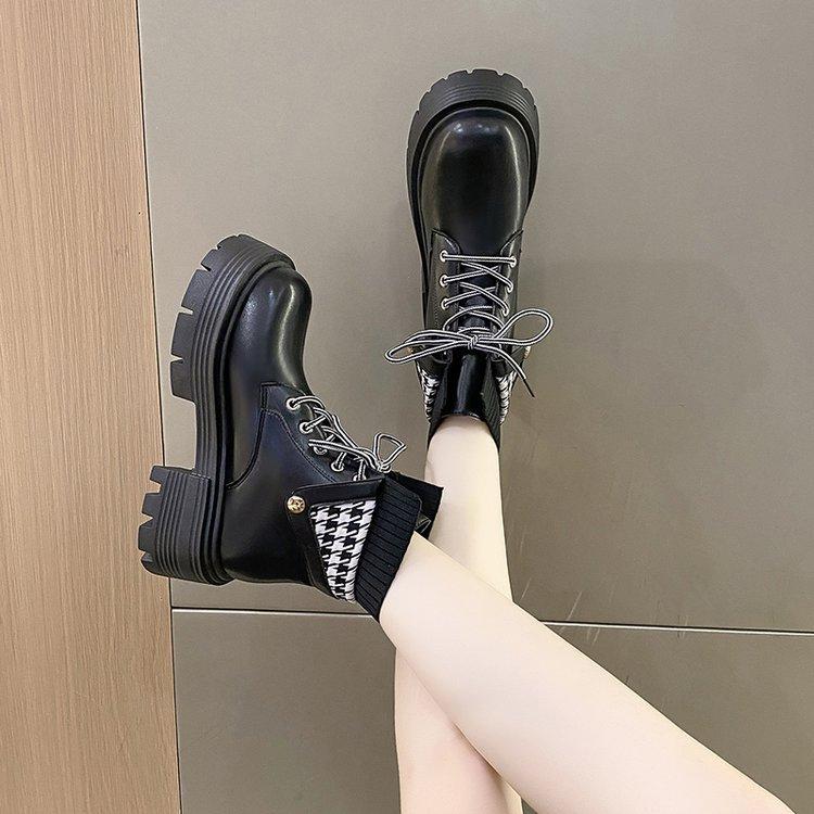 Ботинки, женские мотоциклетные ботинки на платформе, женская осенне-зимняя обувь, женские короткие сапоги в готическом стиле