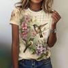 Vintage Women's T-shirts Three-Dimensional Rose Pattern Short Sleeves T Shirt Top Summer Y2K Women Clothing Crew Neck Pullover