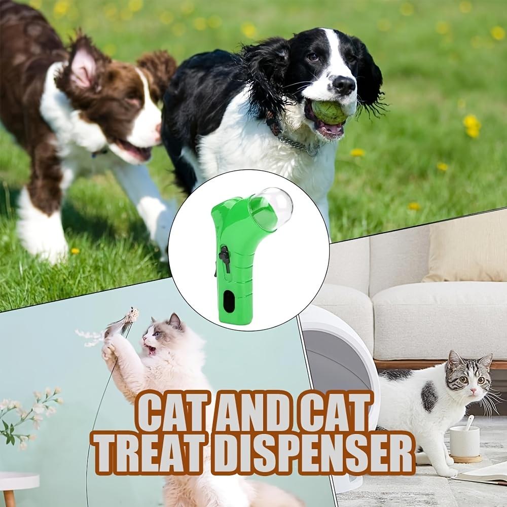 Handheld Cat Treat Launcher Toy, Interactive Feeding Gadget for Cats & Dogs, Built-in Transparent Food Storage Box