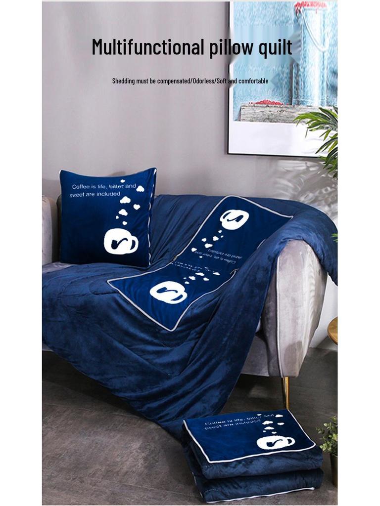 Персонализированная мультяшная флисовая плюшевая подушка-плед