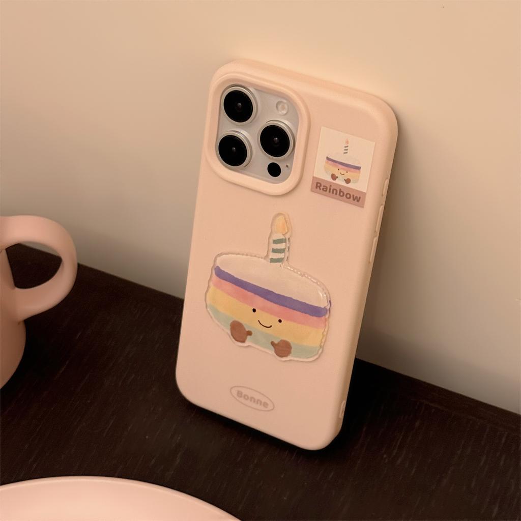 Cute Ins Dessert Cake 17pro Max Apple 16 Mobile Phone Case Silicone Iphone14 Suitable for 13 Three Dimensional Soft