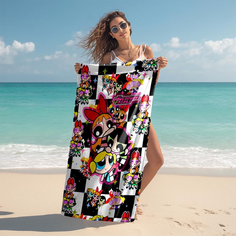 Beach Towel with The Powerpuff Girls2 Pattern - soft,absorbent,machine washable Lightweight&Modern,swimming,Travel Essentials