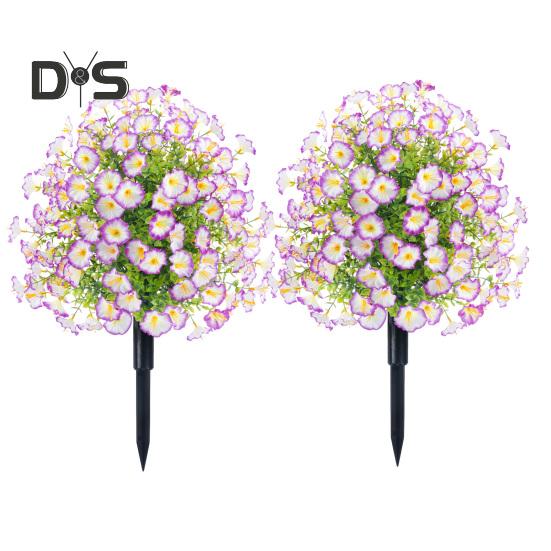 Искусственные цветы ипомеи, искусственный куст ипомеи с колышком для установки в грунт, реалистичная искусственная зелень, кустарники для улицы, для дома, для фермерского дома, для крыльца, для патио