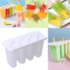 New Summer Hot Sales Ice Cream Tools With Wooden Sticks Silicone Popsicle Molds Custom Mini Silicone Ice Cream Popsicle Mold