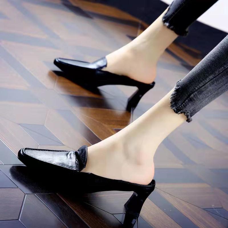 Уличная обувь для женщин, высокие сандалии с острым носком, женские тапочки, Vip, натуральная кожа, высокое качество, нормальный тренд 2024 года, повседневный