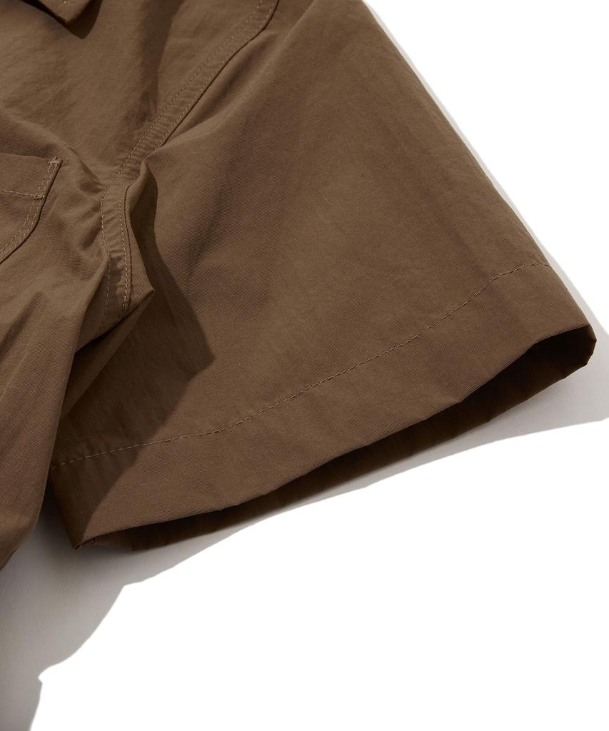 Платье Penfield с открытым воротником, регулируемой талией и сборками, коричневое_Fs2Ws01F