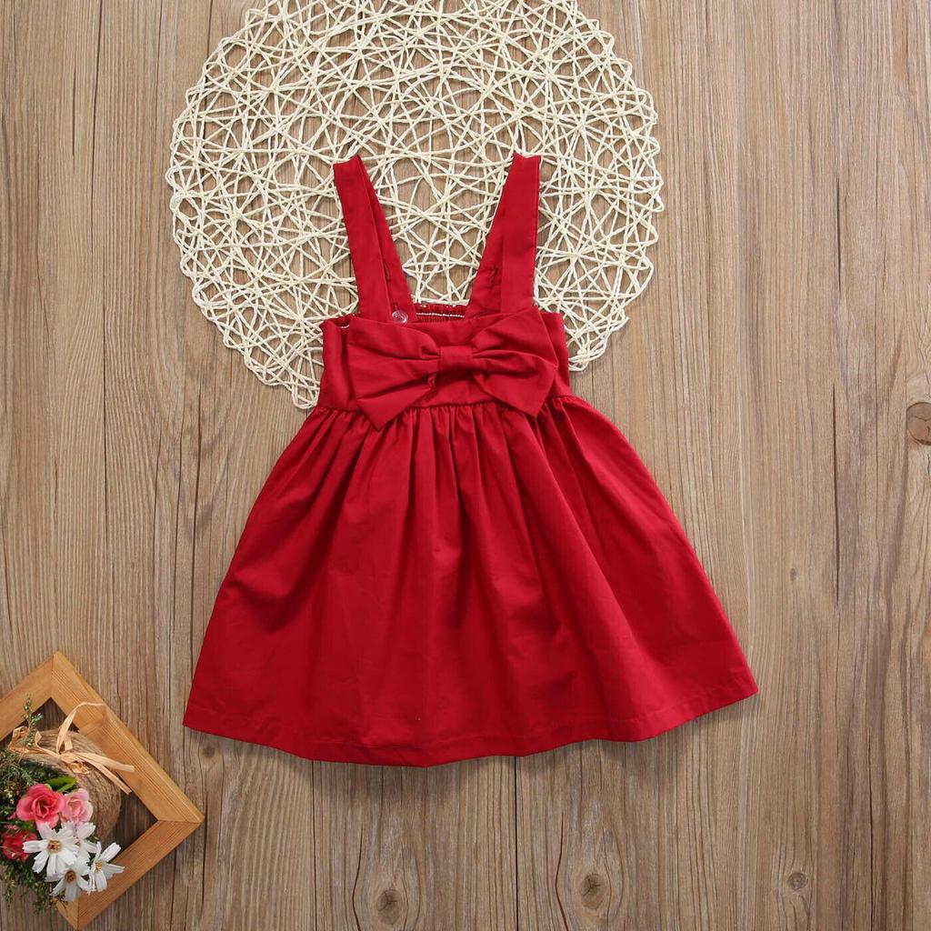 Cute Baby Girls Summer Sundress Bowknot Short Mini Vest Dress Toddler Kids Cotton Casual Dresses Sleeveless Outfit