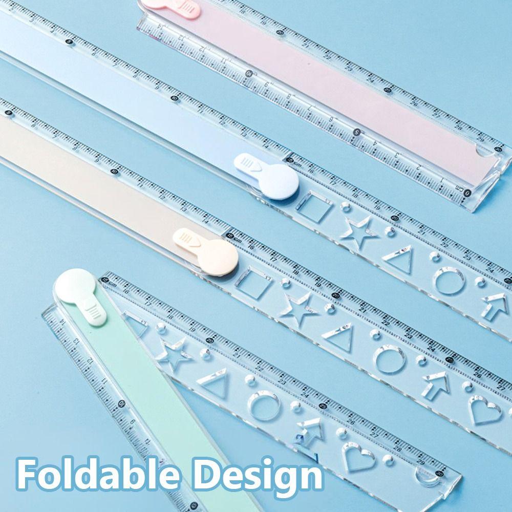 Clear Scale Straight Ruler 30CM Measuring Ruler Durable Foldable Ruler School Office