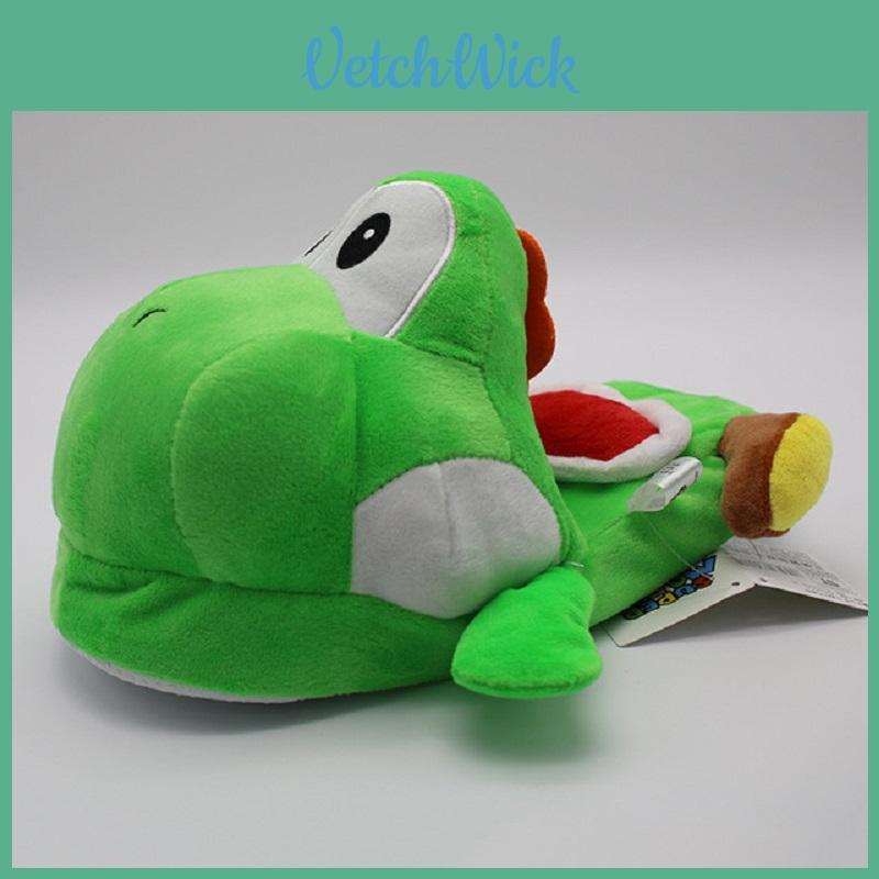 Качественные плюшевые тапочки для взрослых Nintendo Super Mario Brothers Yoshi Зеленого цвета