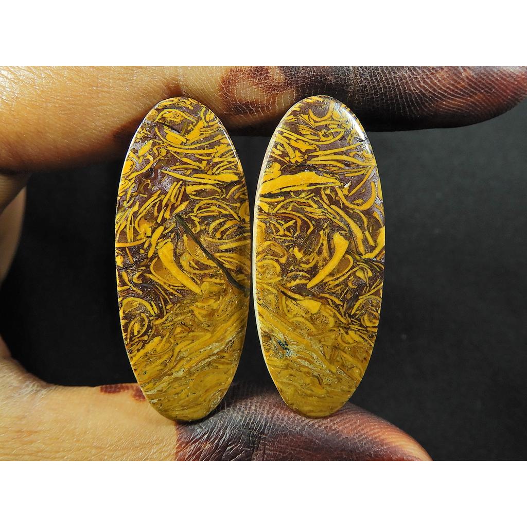 15X37X03 MM Mariam Jasper Oval Shape Matched Earring Pair Loose Gemstone SK-4683