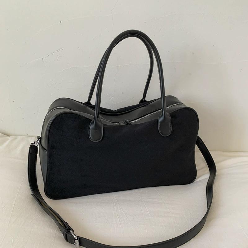 Модная универсальная женская сумка из искусственной замши однотонная, высокое качество, 2025 год, хит продаж, сумка через плечо большой вместимости