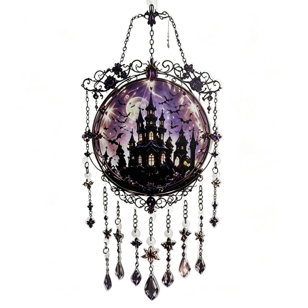 Hanging Wind Chime Acrylic Window Hanging Decor Bat Suncatcher Halloween