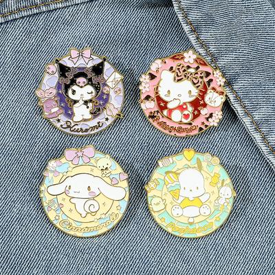 Металлический значок Sanrio Собачка Югуй Брошь Куроми Милый значок Мультяшный Высококачественный Аксессуары для студенческой сумки