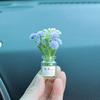 Mini Flower Vase Car Dashboard Decor Cute Center Console Accessory with Adhesive Realistic Micro-Landscape