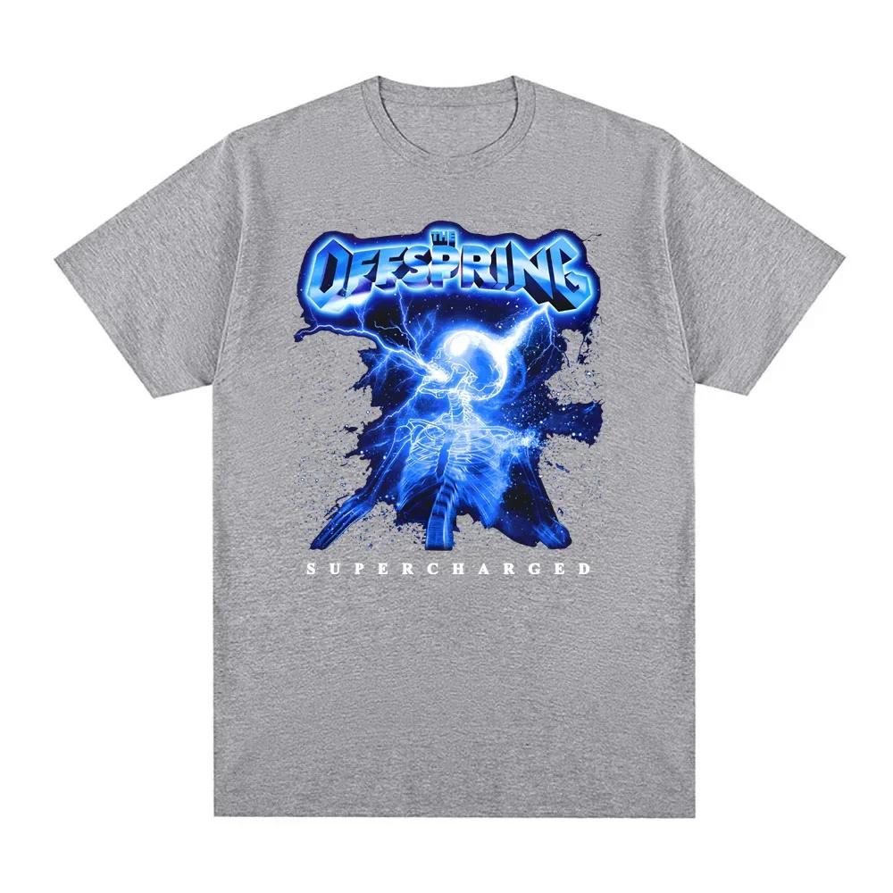 Supercharged Skeleton New Tee The Offspring Grunge Band Teeshirt Summer Hip Hop Short Tshirt 100cotton High Quality Tees Black