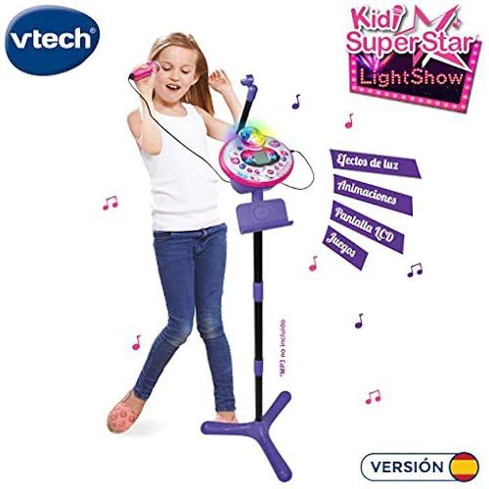 VTech 80-165822 Kidi SuperStar LightShow Karaoké électronique interactif, connexion MP3, effets de lumière, voix, enregistreur,