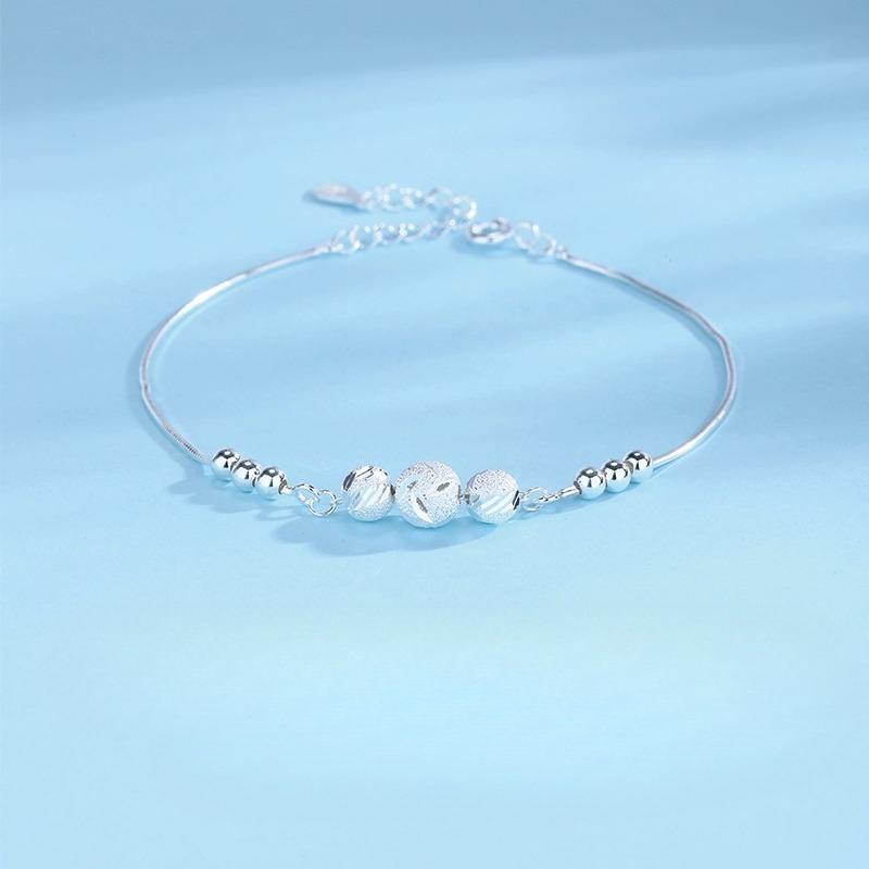 S990 Браслет из чистого серебра Оригинальный браслет Sansheng Sanshi Lucky Beads Модный универсальный браслет