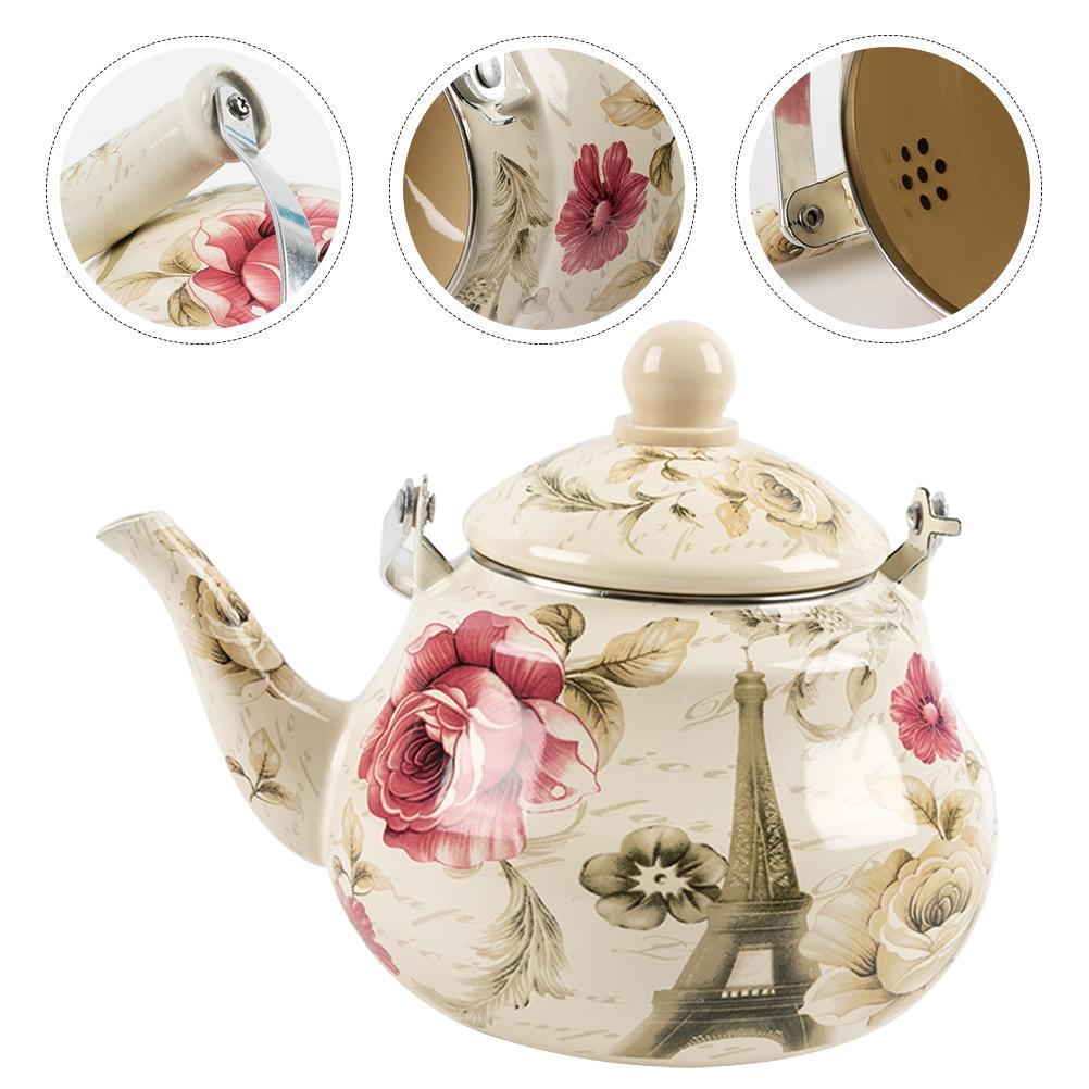 Эмалированный керамический чайник с ручкой, бытовой кувшин для воды, чайник для молока, утолщенный чайник, более толстый чайник