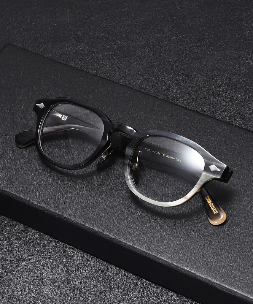 Lingkeonpeuleim Buffalo Horn Arnel Acetate Eyeglass Frames Tortoise