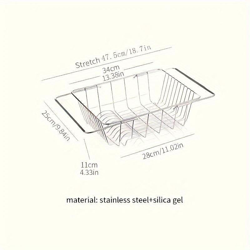 Retractable Sink Drain Rack Sink Dish Drain Rack Expandable Adjustable Vegetable Fruit Washing Basket Kitchen Accessories