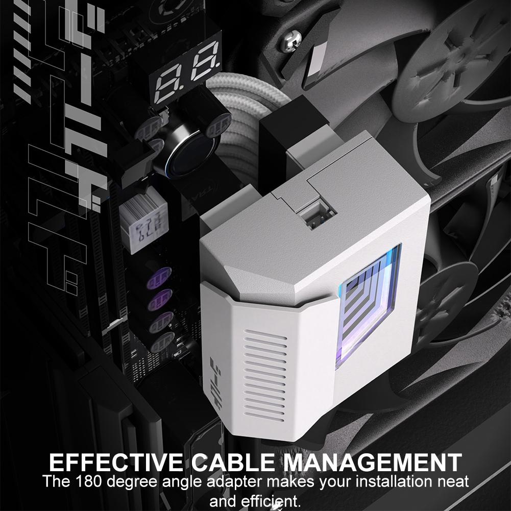 Адаптер питания ATX 24-pin 180 градусов с ARGB-подсветкой «Бесконечное зеркало», угловой адаптер 24-pin, DIY монтажный аксессуар