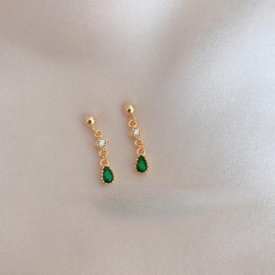 Серьги-гвоздики в форме звезд в корейском стиле с зелеными бабушкиными узорами, женственные серьги-капли, простой дизайн, серьги Doudou